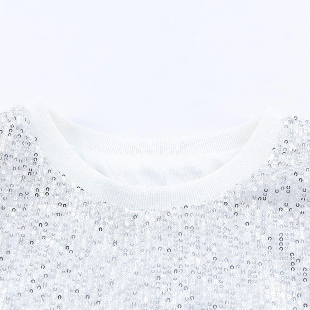 #27 White All Sequin Sleeveless Top - Picture 7 of 10